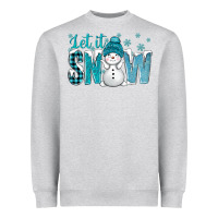 Heather Grey let it snow with cute snowman bbs Heavyweight Sweatshirt - BundleAndBundleShop