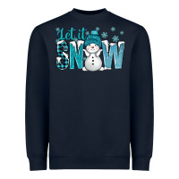 Navy let it snow with cute snowman bbs Heavyweight Sweatshirt - BundleAndBundleShop
