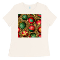 Bone christmas ornaments and leopard seamless pattern Ladies Tee - BundleAndBundleShop