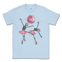 Dusty Blue skeleton ballerina Classic Tee - MaliasSmallBusiness