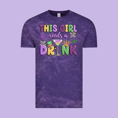 This Girl Needs A Drink Vintage Tee Designed By Maliassmallbusiness