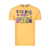 Vintage Mustard this girl needs a drink Vintage Tee - MaliasSmallBusiness