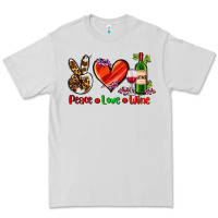 Dove Grey peace love wine Premium Tee - AdoDesignShop