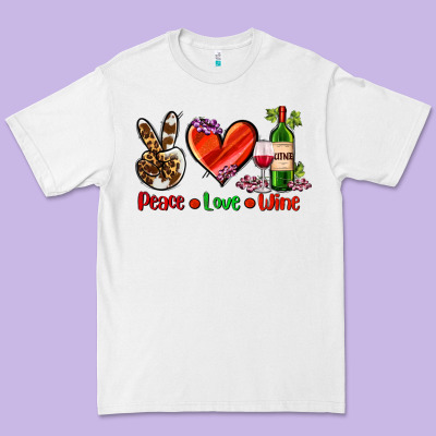 Peace Love Wine Premium Tee Designed By Adodesignshop