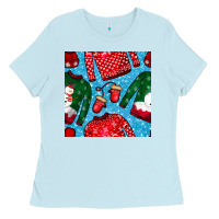 Baby Blue christmas clothes seamless pattern Ladies Tee - BundleAndBundleShop