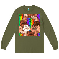 Army Green Pride lgbtq fists seamless pattern Long Sleeve Tee - BundleAndBundleShop