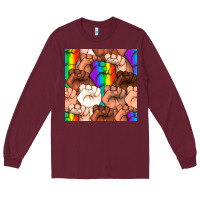 Burgundy Pride lgbtq fists seamless pattern Long Sleeve Tee - BundleAndBundleShop
