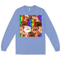 Colony Blue Pride lgbtq fists seamless pattern Long Sleeve Tee - BundleAndBundleShop