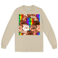 Mushroom Pride lgbtq fists seamless pattern Long Sleeve Tee - BundleAndBundleShop