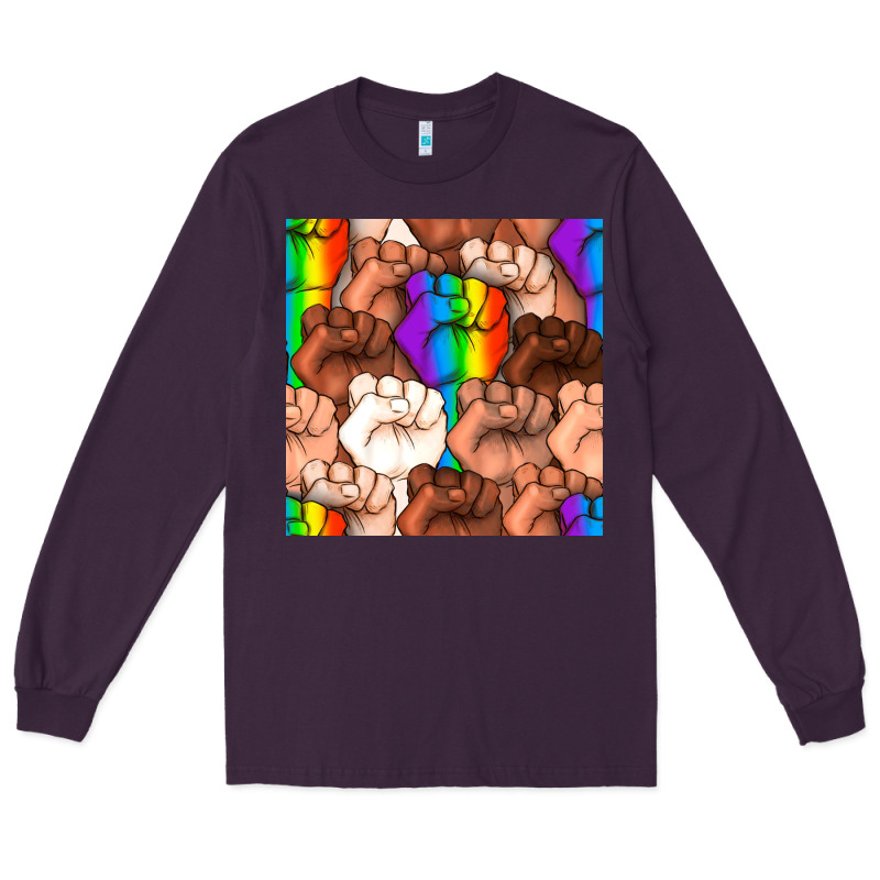 Pride Lgbtq Fists Seamless Pattern Long Sleeve Tee by BundleAndBundleShop | Teevron