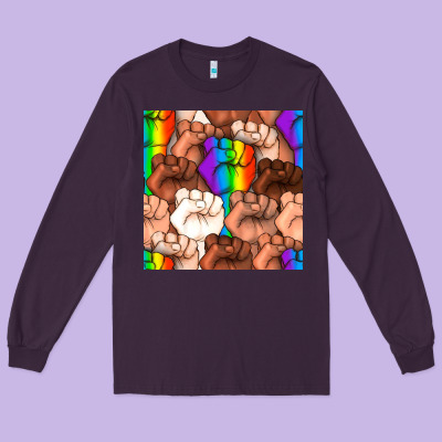 Pride Lgbtq Fists Seamless Pattern Long Sleeve Tee Designed By Bundleandbundleshop