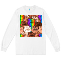White Pride lgbtq fists seamless pattern Long Sleeve Tee - BundleAndBundleShop
