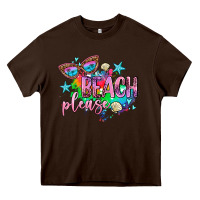 Chocolate Brown beach please Heavy Core Tee - AdoDesignShop