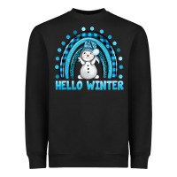 Black hello winter rainbow with snowman bbs Heavyweight Sweatshirt - BundleAndBundleShop