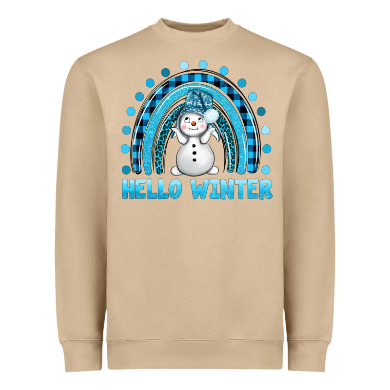 Hello Winter Rainbow With Snowman Bbs Heavyweight Sweatshirt by BundleAndBundleShop | Teevron