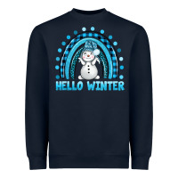 Navy hello winter rainbow with snowman bbs Heavyweight Sweatshirt - BundleAndBundleShop