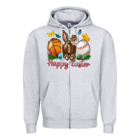 Heather Grey Happy Easter sports with butterfly Zipper Hoodie - NancyCooperArtShop