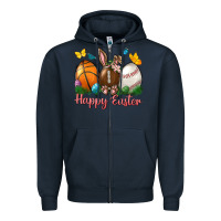 Navy Happy Easter sports with butterfly Zipper Hoodie - NancyCooperArtShop