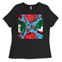 Black christmas clothes seamless pattern Ladies Tee - BundleAndBundleShop