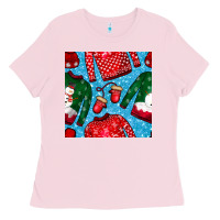 Bubblegum Pink christmas clothes seamless pattern Ladies Tee - BundleAndBundleShop
