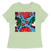 Matcha christmas clothes seamless pattern Ladies Tee - BundleAndBundleShop
