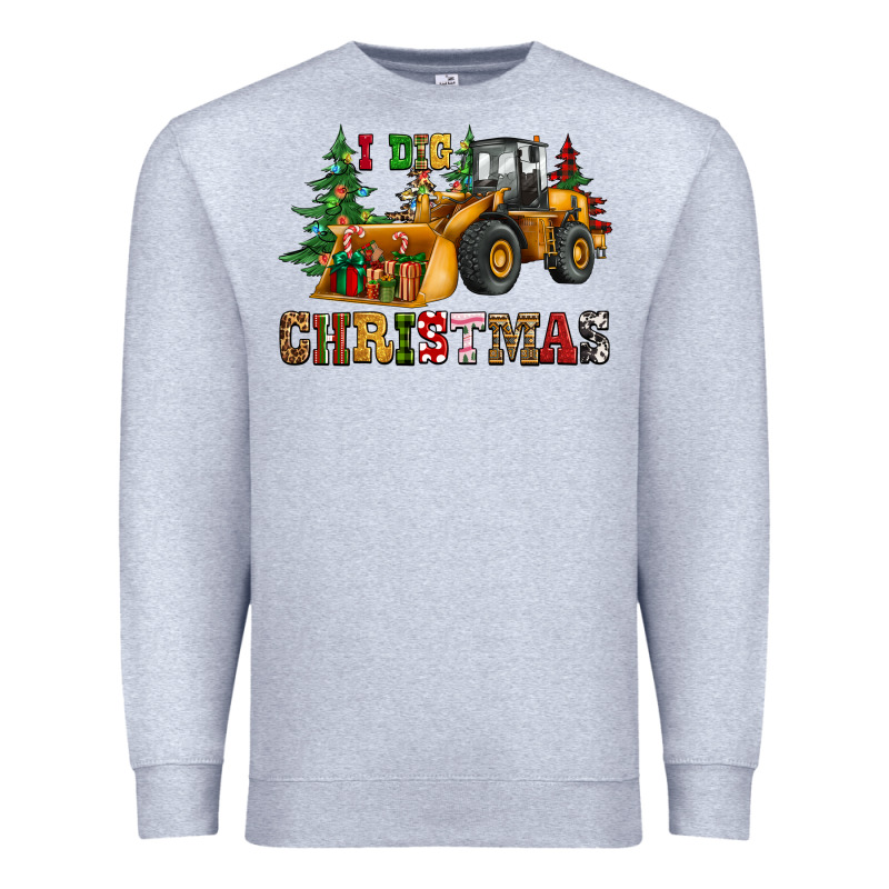 I Dig Christmas Bulldozer Premium Sweatshirt by CowGirlArtShop | Teevron