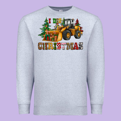 I Dig Christmas Bulldozer Premium Sweatshirt Designed By Cowgirlartshop