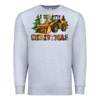 Heather Grey i dig christmas bulldozer Premium Sweatshirt - CowGirlArtShop