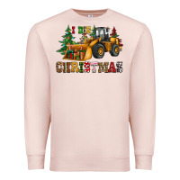 Pale Pink i dig christmas bulldozer Premium Sweatshirt - CowGirlArtShop