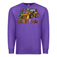 Purple i dig christmas bulldozer Premium Sweatshirt - CowGirlArtShop