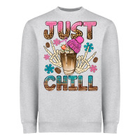 Heather Grey just chill with coffee bean bbs Heavyweight Sweatshirt - BundleAndBundleShop