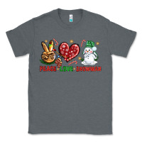 Charcoal Heather peace love snowman Classic Tee - NancyCooperArtShop
