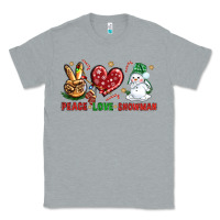 Heather Grey peace love snowman Classic Tee - NancyCooperArtShop