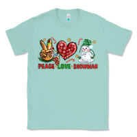 Seafoam peace love snowman Classic Tee - NancyCooperArtShop