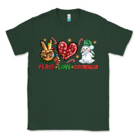 Sports Green peace love snowman Classic Tee - NancyCooperArtShop