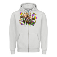 Dove Grey Mardi Gras heifers Zipper Hoodie - NancyCooperArtShop