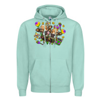 Seafoam Mardi Gras heifers Zipper Hoodie - NancyCooperArtShop
