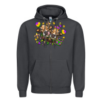 Smoke Mardi Gras heifers Zipper Hoodie - NancyCooperArtShop