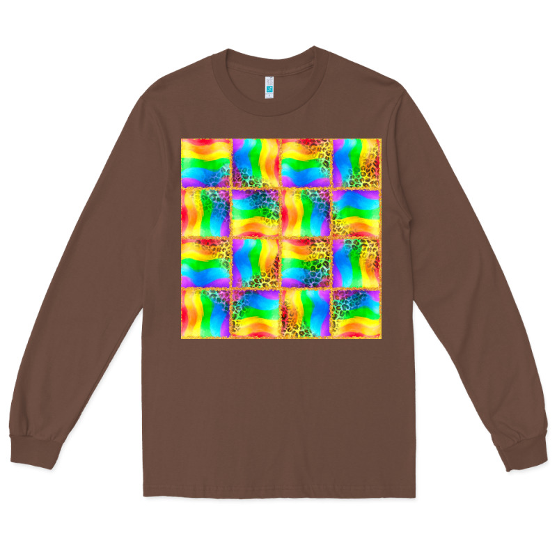 Pride Lgbtq Flag And Leopard With Glitter Seamless Long Sleeve Tee by BundleAndBundleShop | Teevron