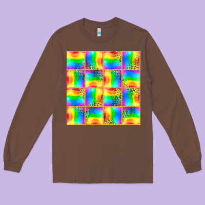 Pride Lgbtq Flag And Leopard With Glitter Seamless Long Sleeve Tee Designed By Bundleandbundleshop