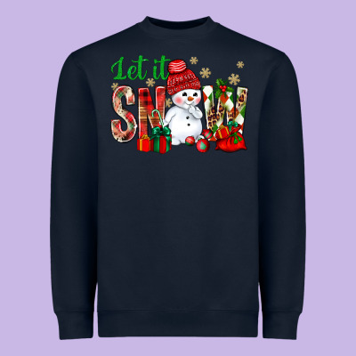 Let It Snow With Snowman Heavyweight Sweatshirt Designed By Bundleandbundleshop