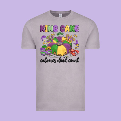 King Cake Calories Don't Count Vintage Tee Designed By Maliassmallbusiness