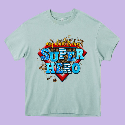 My Dad Is My Super Hero Heavy Core Tee Designed By Adodesignshop