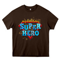 Chocolate Brown my dad is my super hero Heavy Core Tee - AdoDesignShop