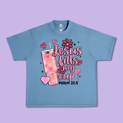Valentine Jesus Fills My Cup Urban Heavy Tee Designed By Maliassmallbusiness