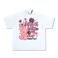 White valentine jesus fills my cup Urban Heavy Tee - MaliasSmallBusiness