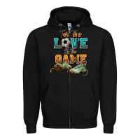 Black For the love of the game Soccer Zipper Hoodie - NancyCooperArtShop