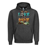 Charcoal Heather For the love of the game Soccer Zipper Hoodie - NancyCooperArtShop