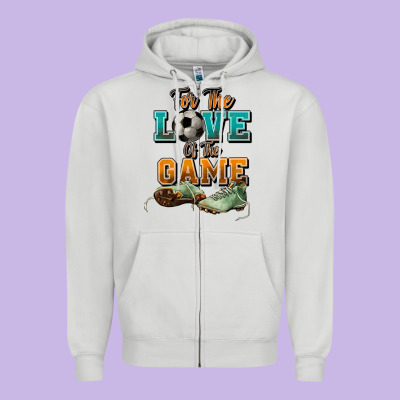 For The Love Of The Game Soccer Zipper Hoodie Designed By Nancycooperartshop