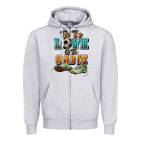 Heather Grey For the love of the game Soccer Zipper Hoodie - NancyCooperArtShop